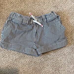 Mini Boden Navy and White Striped Drawstring Shorts